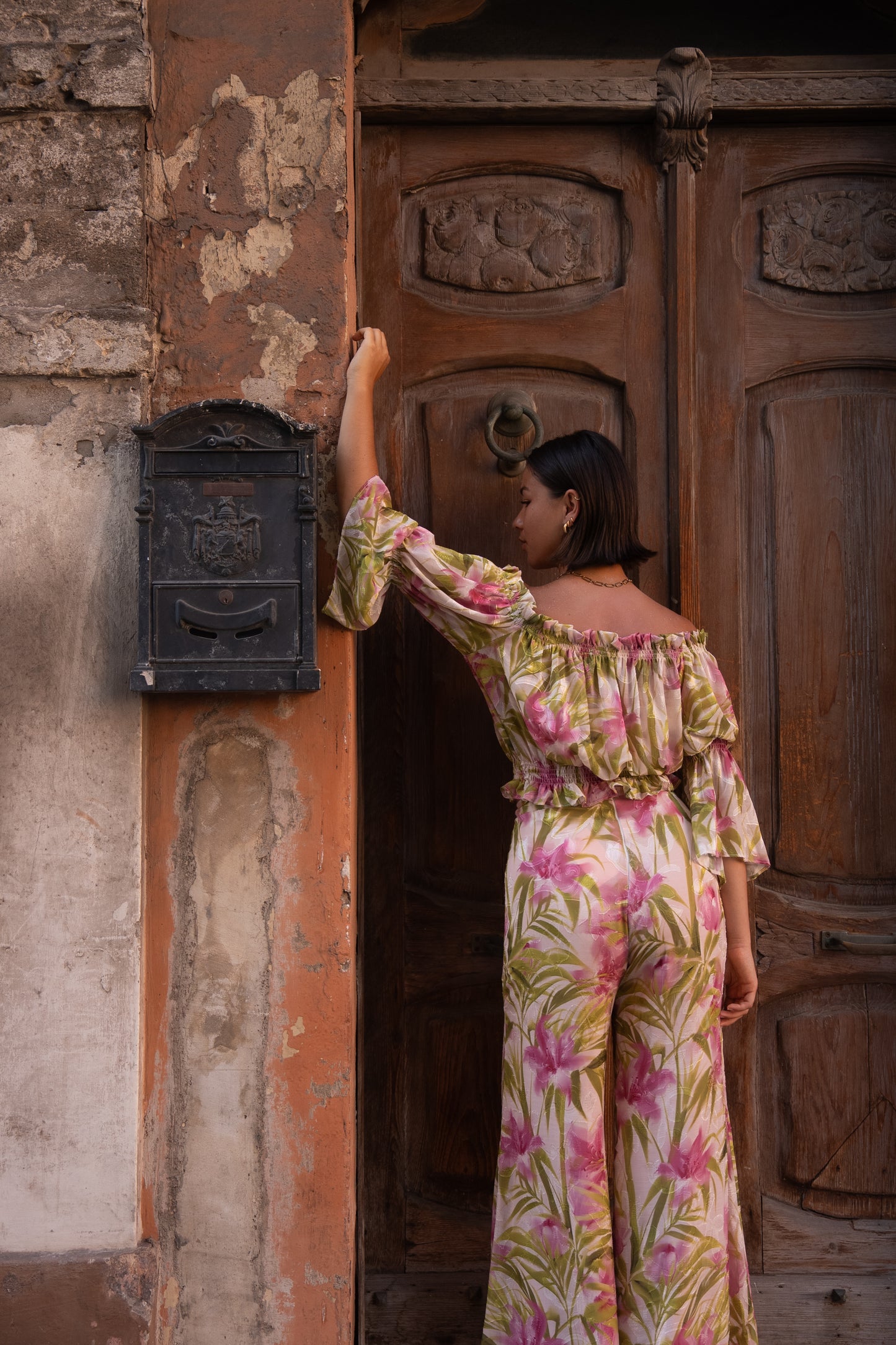Top Jasmine tropique vert