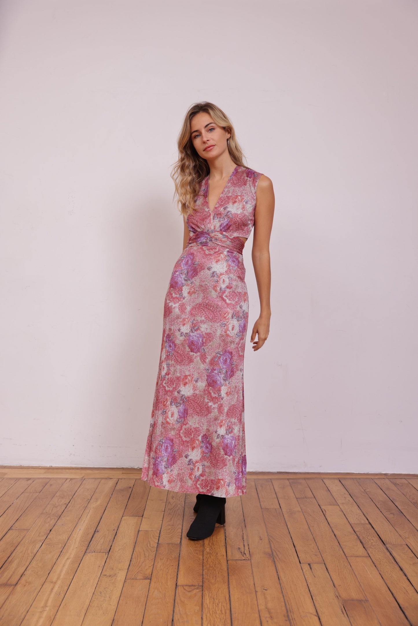 Robe Sally print rose