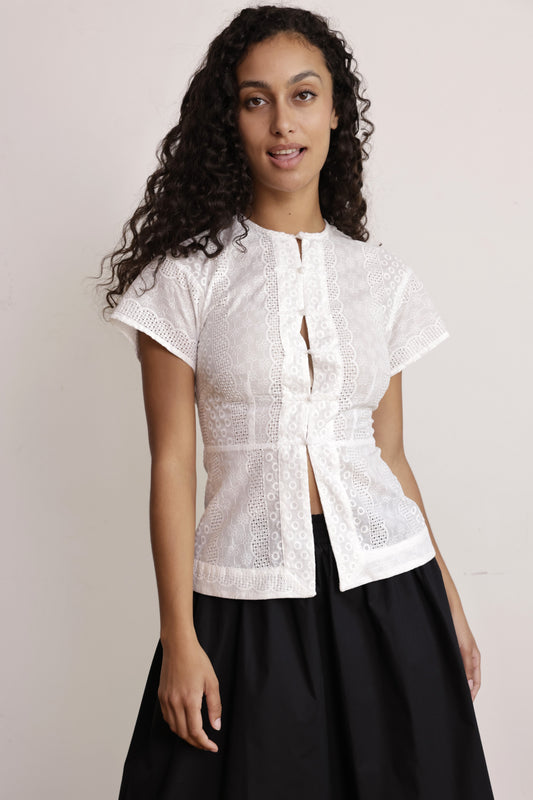 Top VICTORIA broderie anglaise