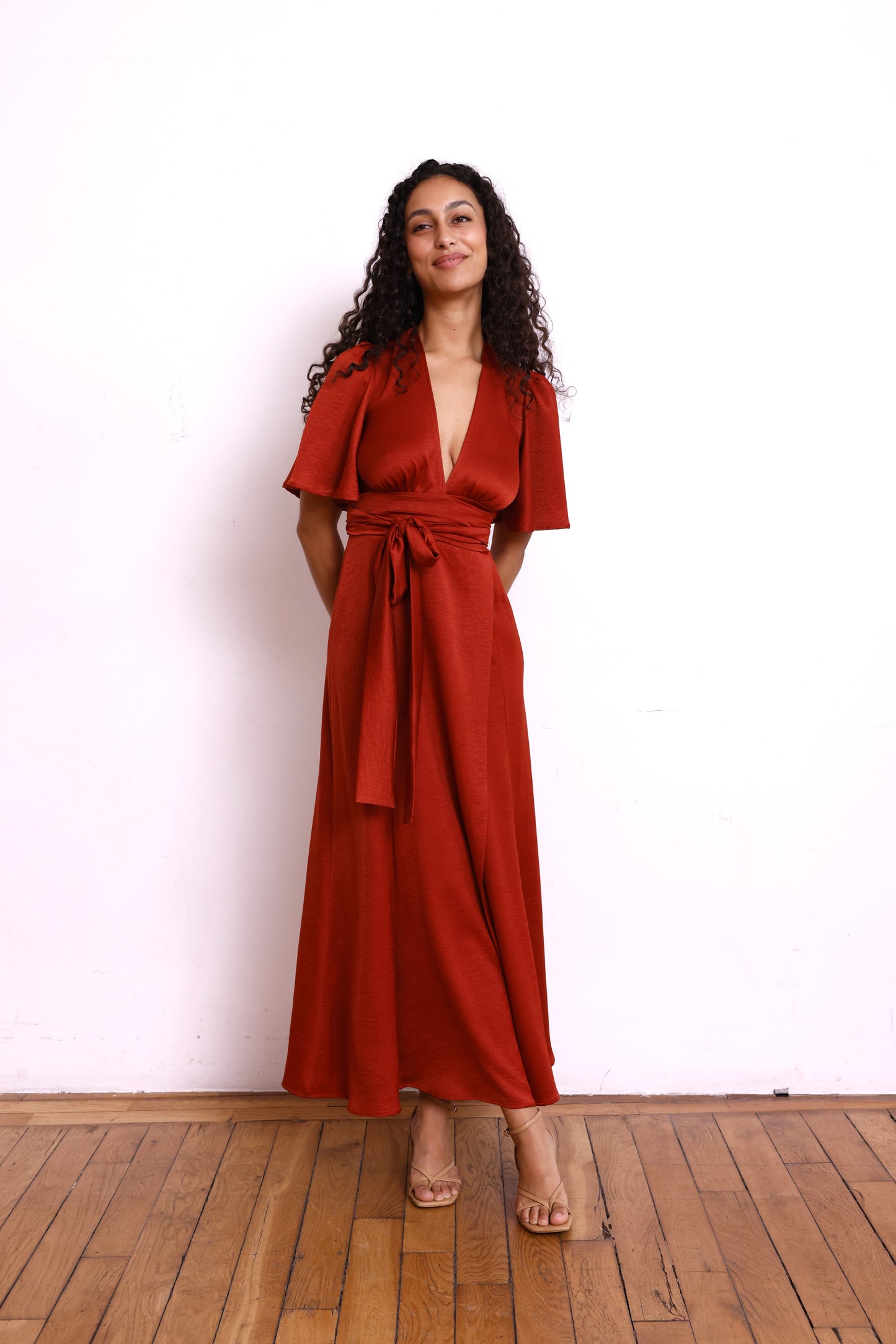 Robe EMMA satin terracotta