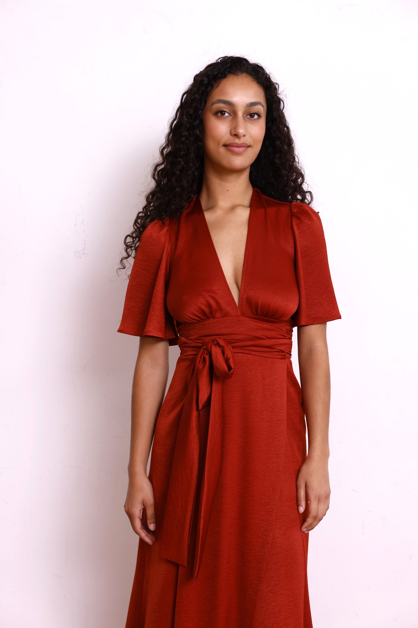 Robe EMMA satin terracotta
