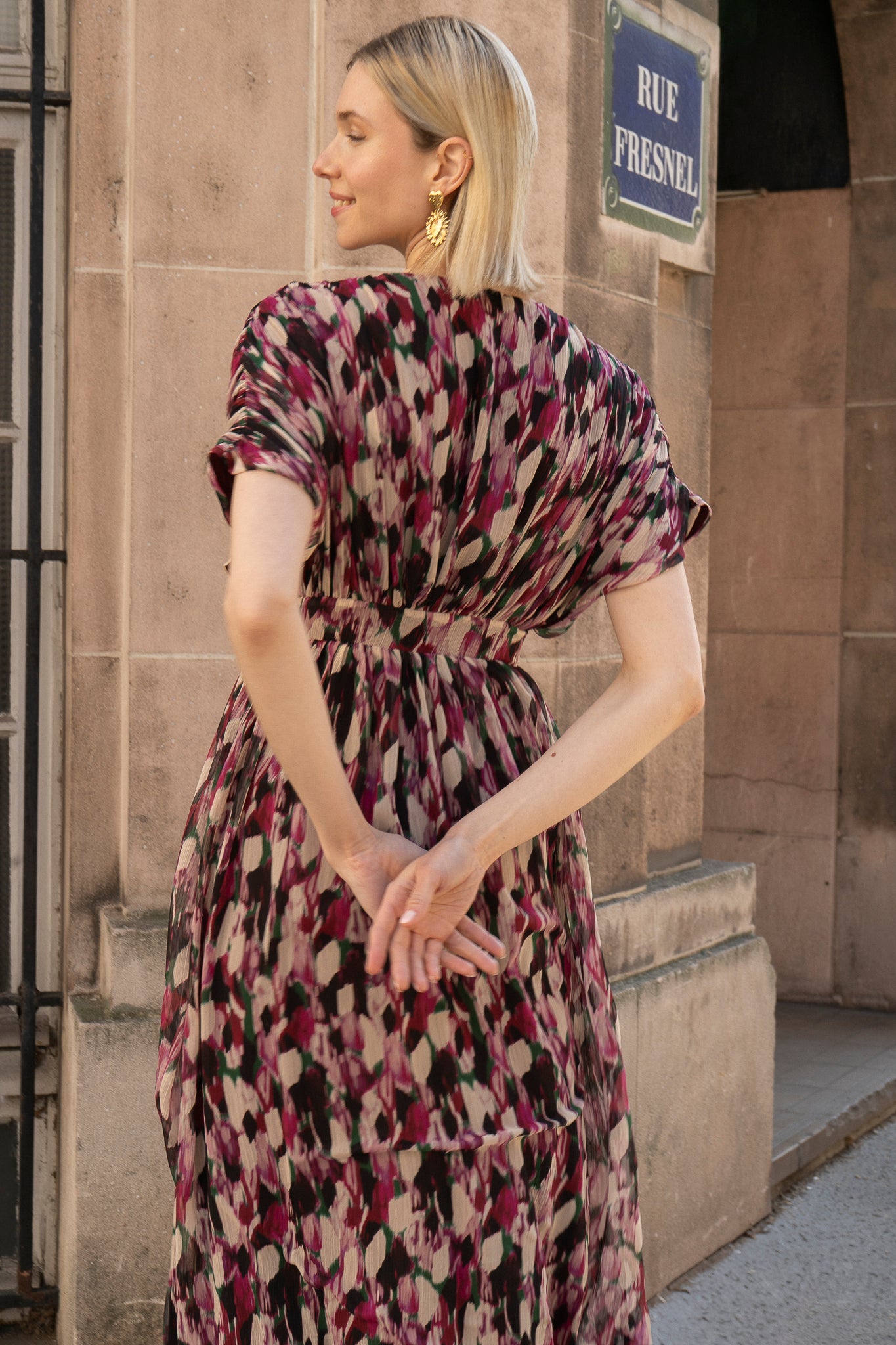 Robe URSULA imprimé Bordeaux