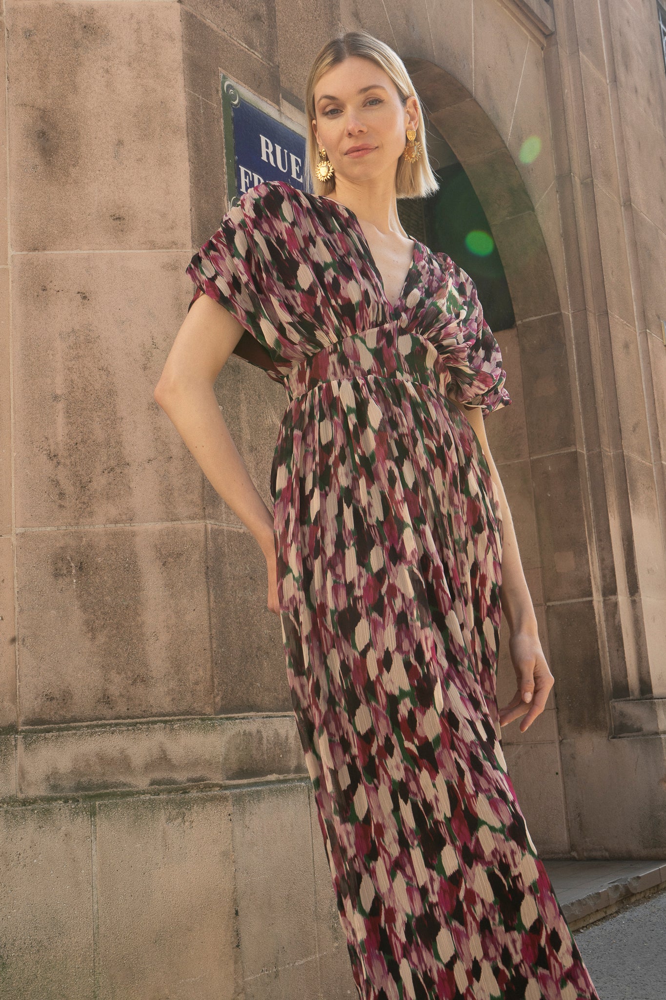 Robe URSULA imprimé Bordeaux