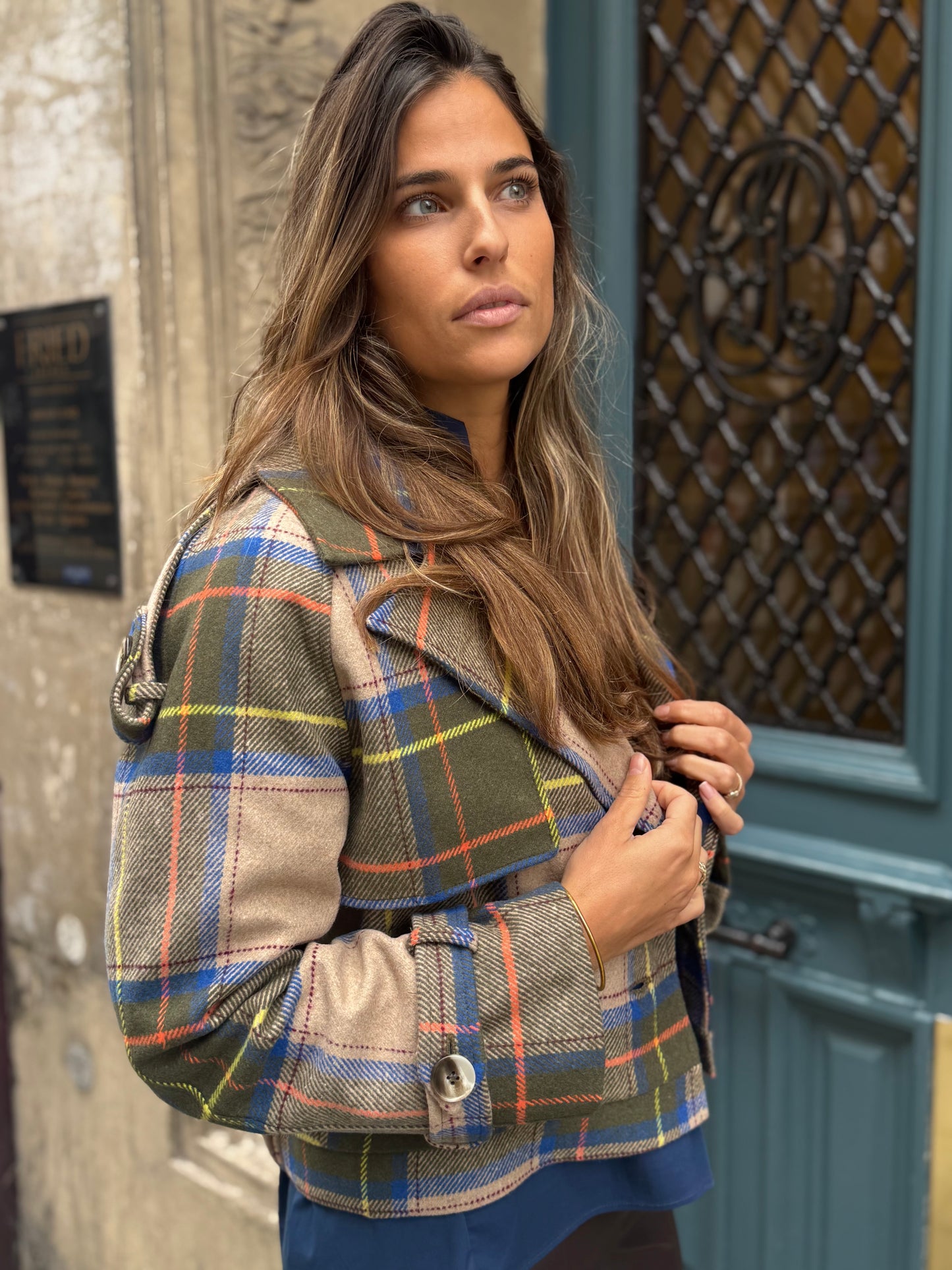 Veste Lauren Carreaux beige