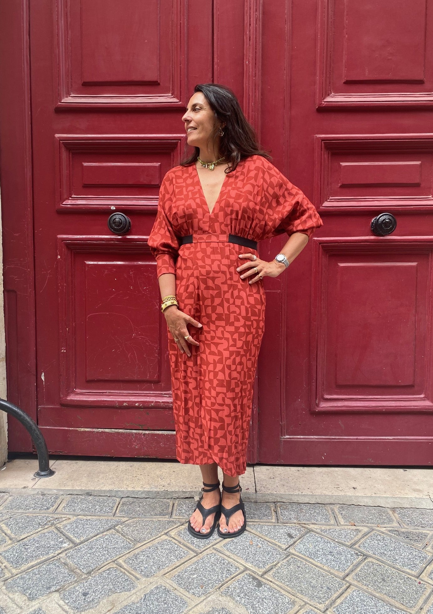 Robe ANTIBES print terra