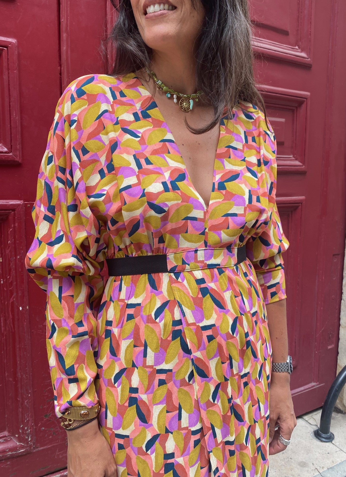 Robe ANTIBES print panama
