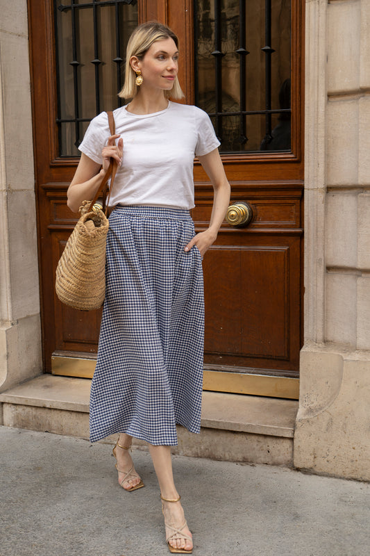 Jupe LISA vichy marine