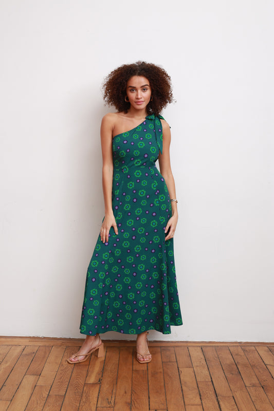 Robe AURORE verte 70's