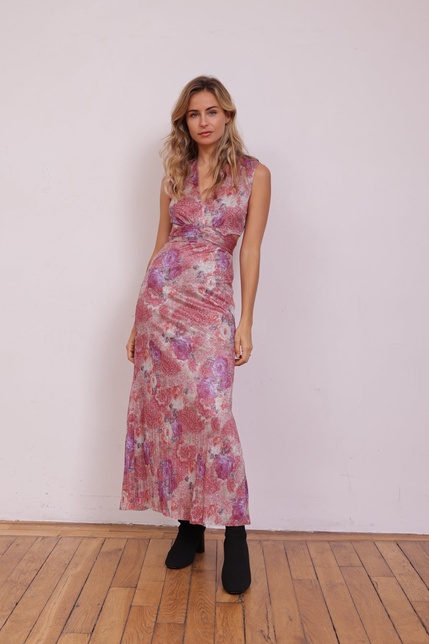 Robe Sally print rose