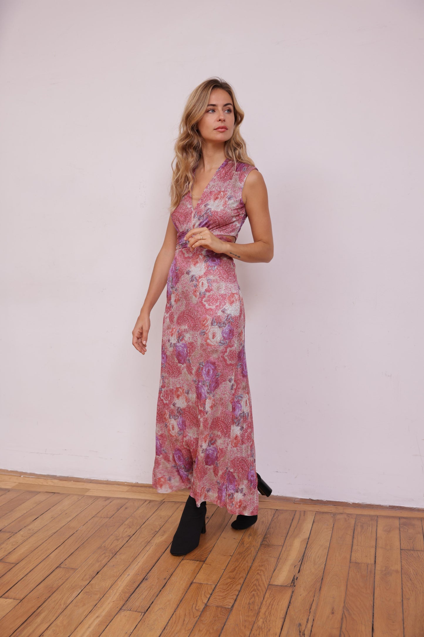 Robe Sally print rose