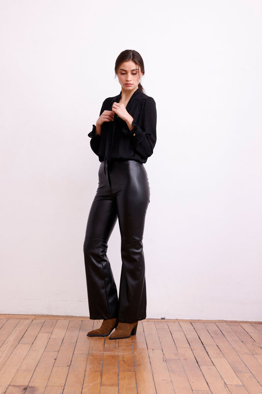 Pantalon ROBYN similicuir noir