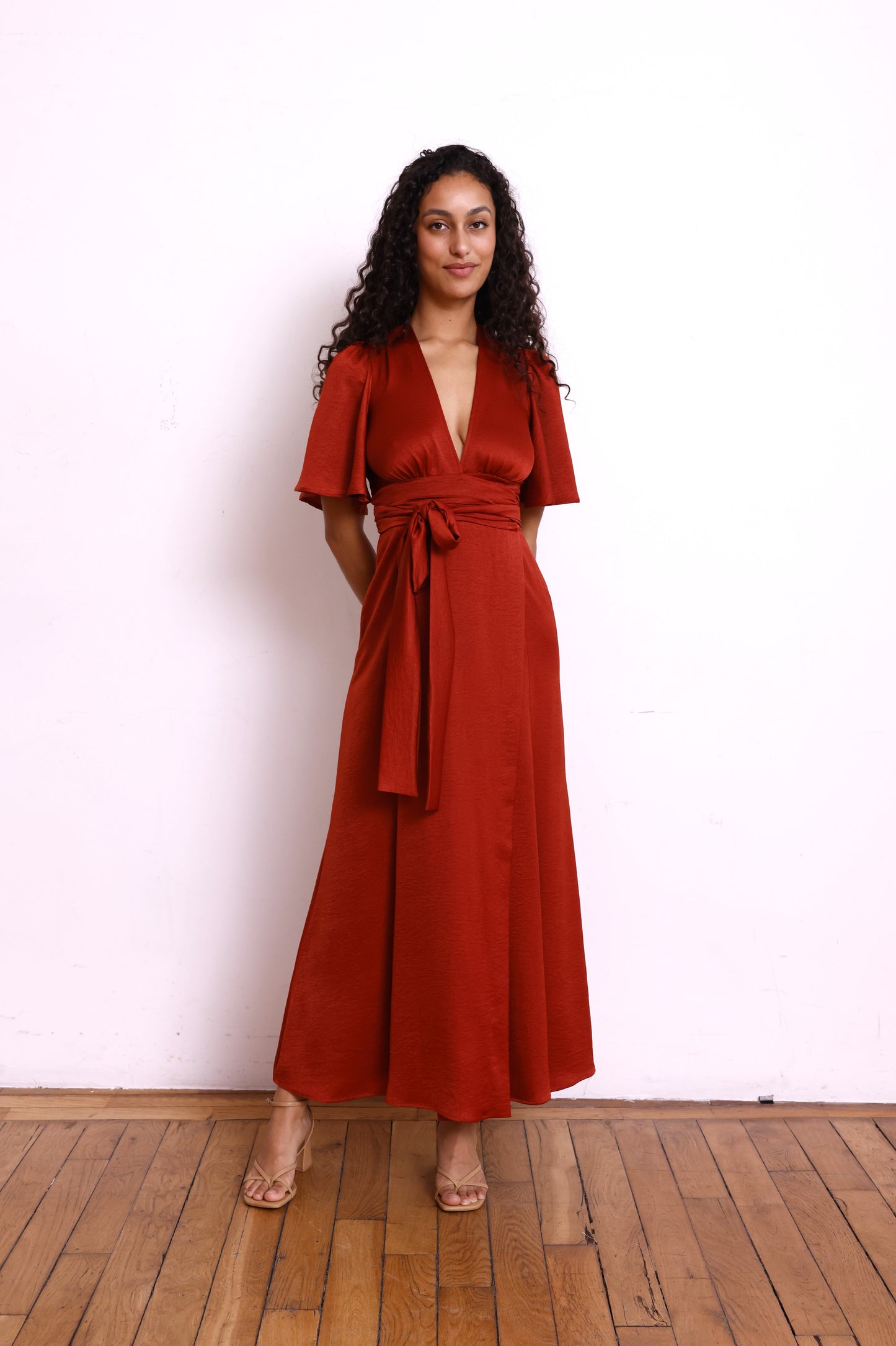 Robe EMMA satin terracotta