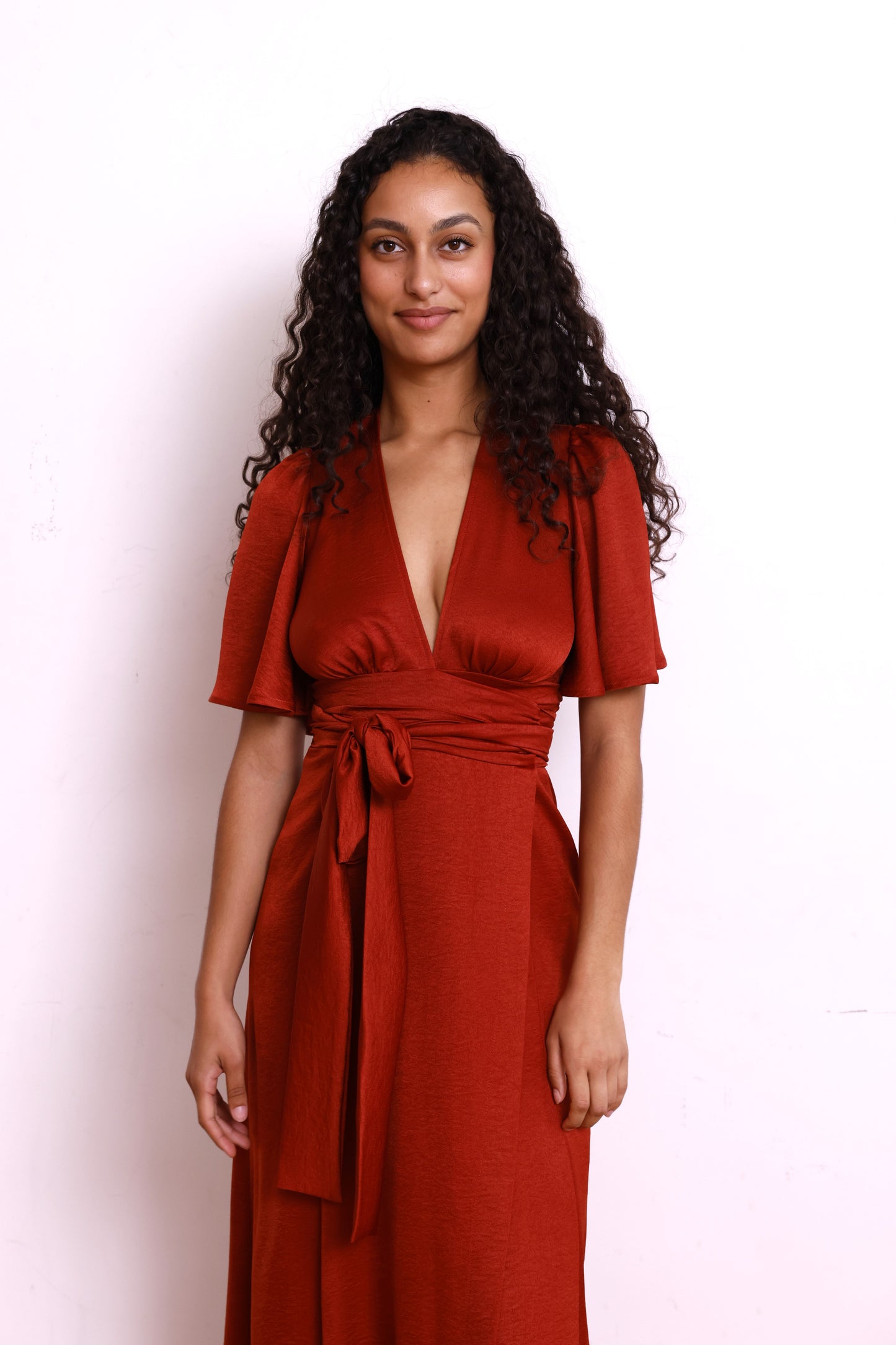 Robe EMMA satin terracotta