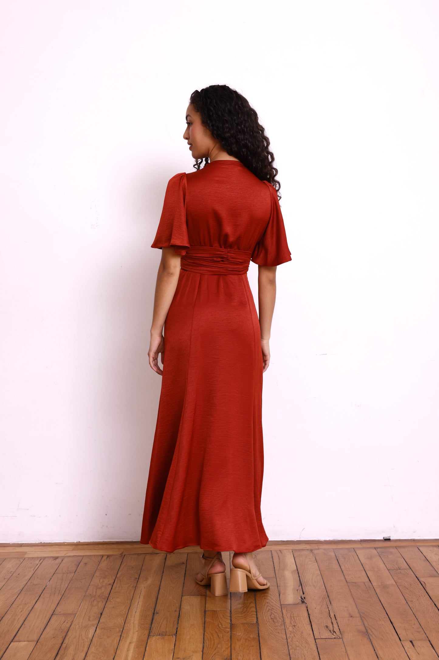 Robe EMMA satin terracotta