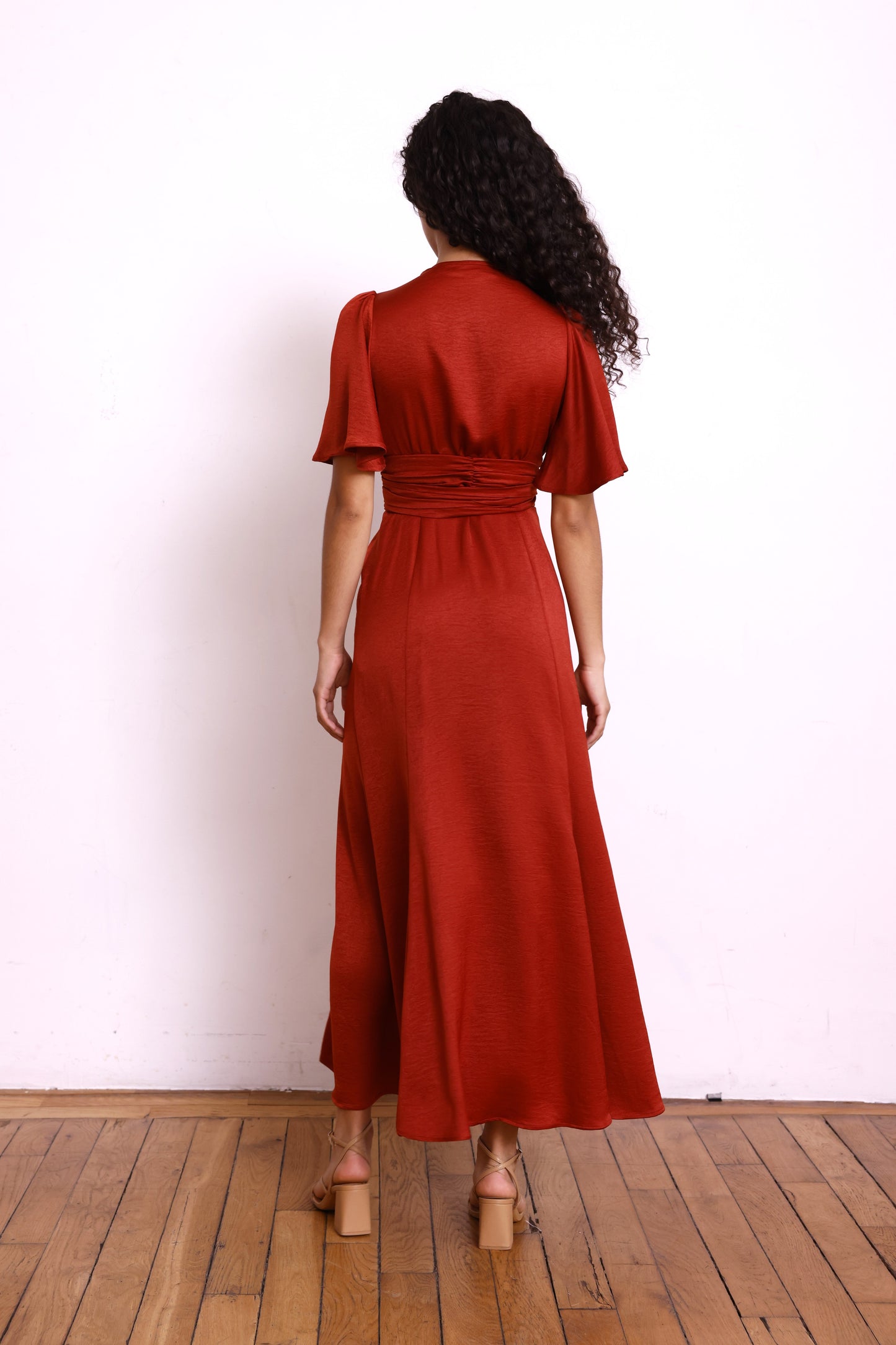 Robe EMMA satin terracotta