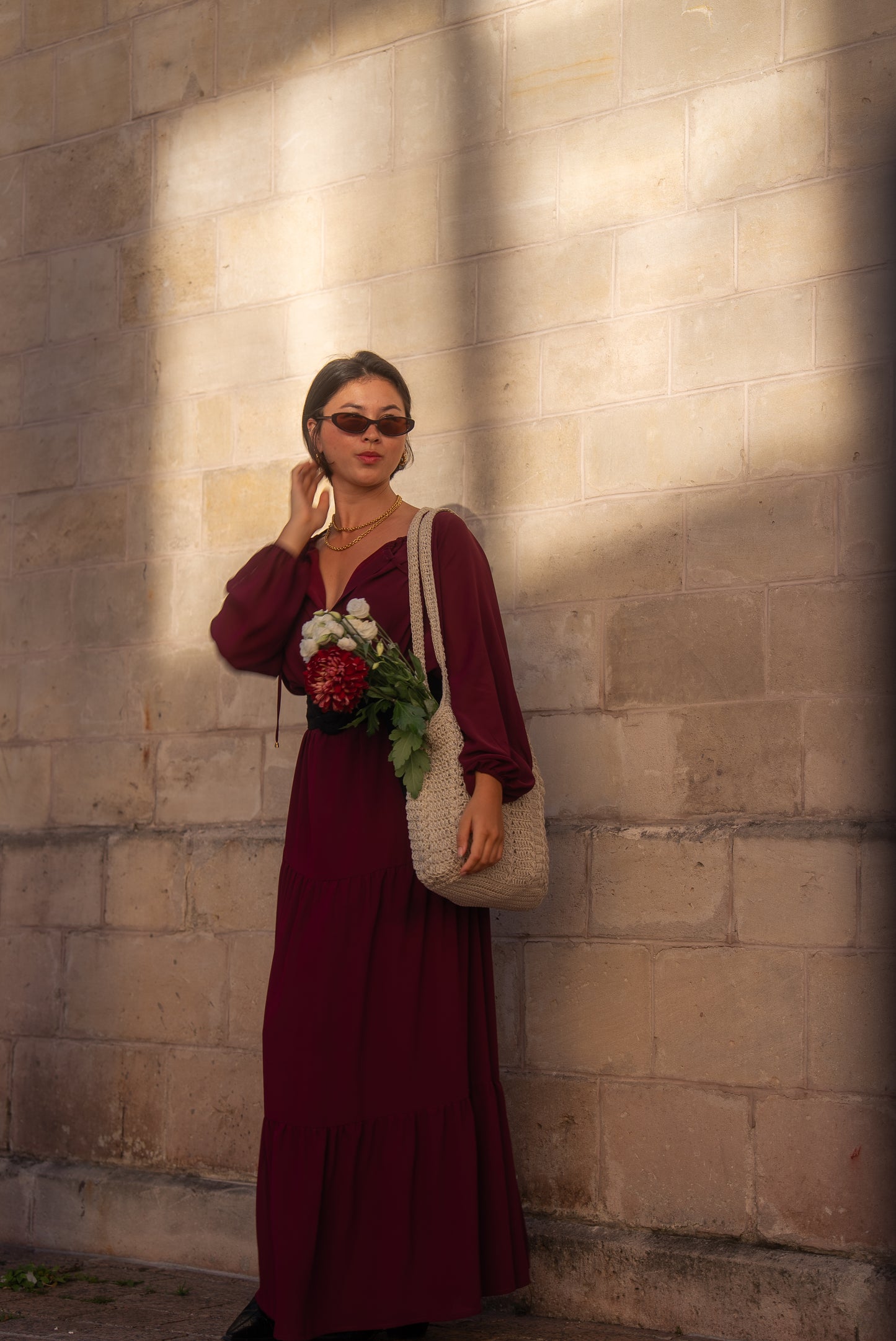 Robe JODIE lie de vin