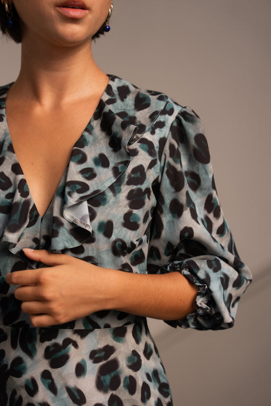 Robe Perla léopard vert