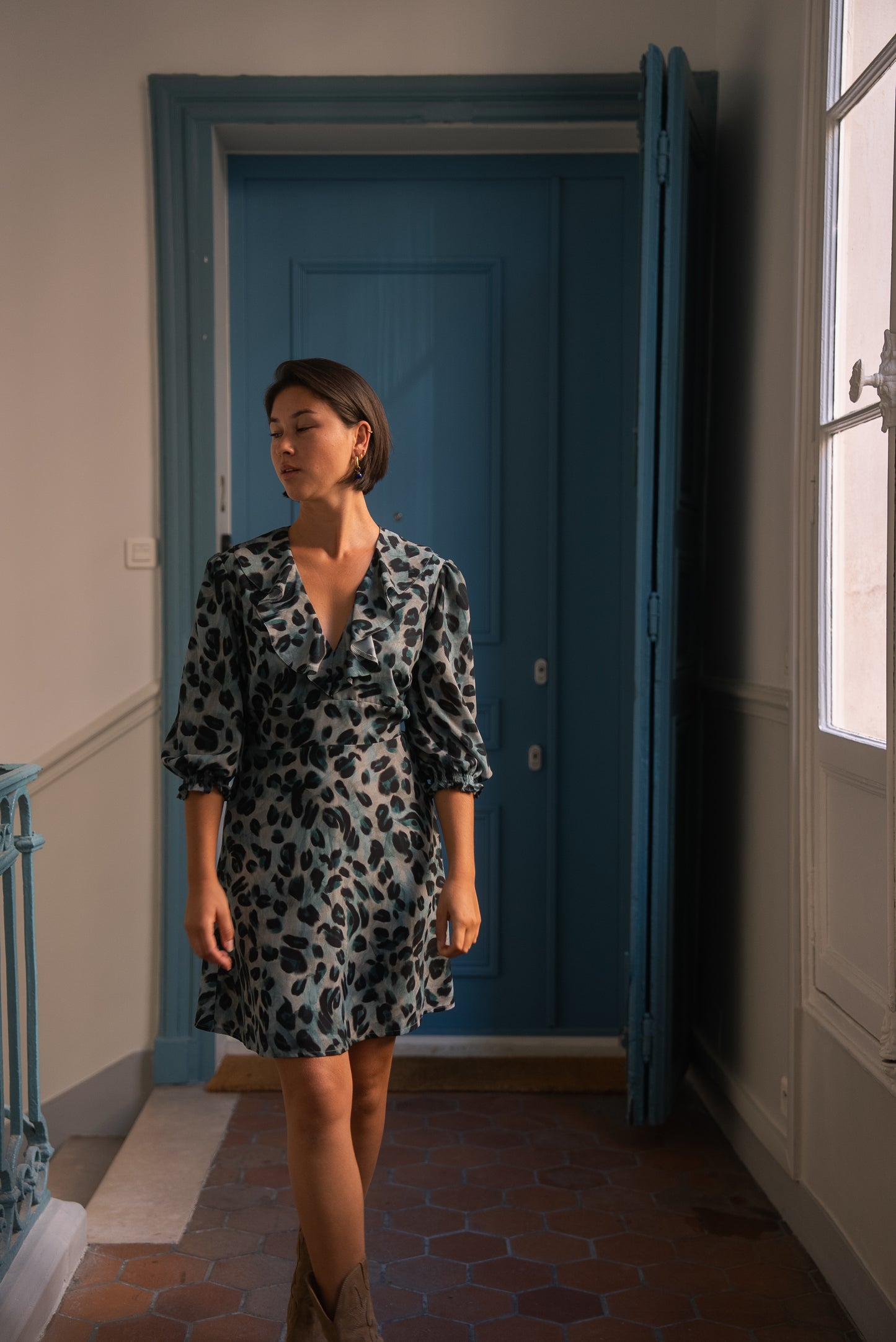 Robe Perla léopard vert