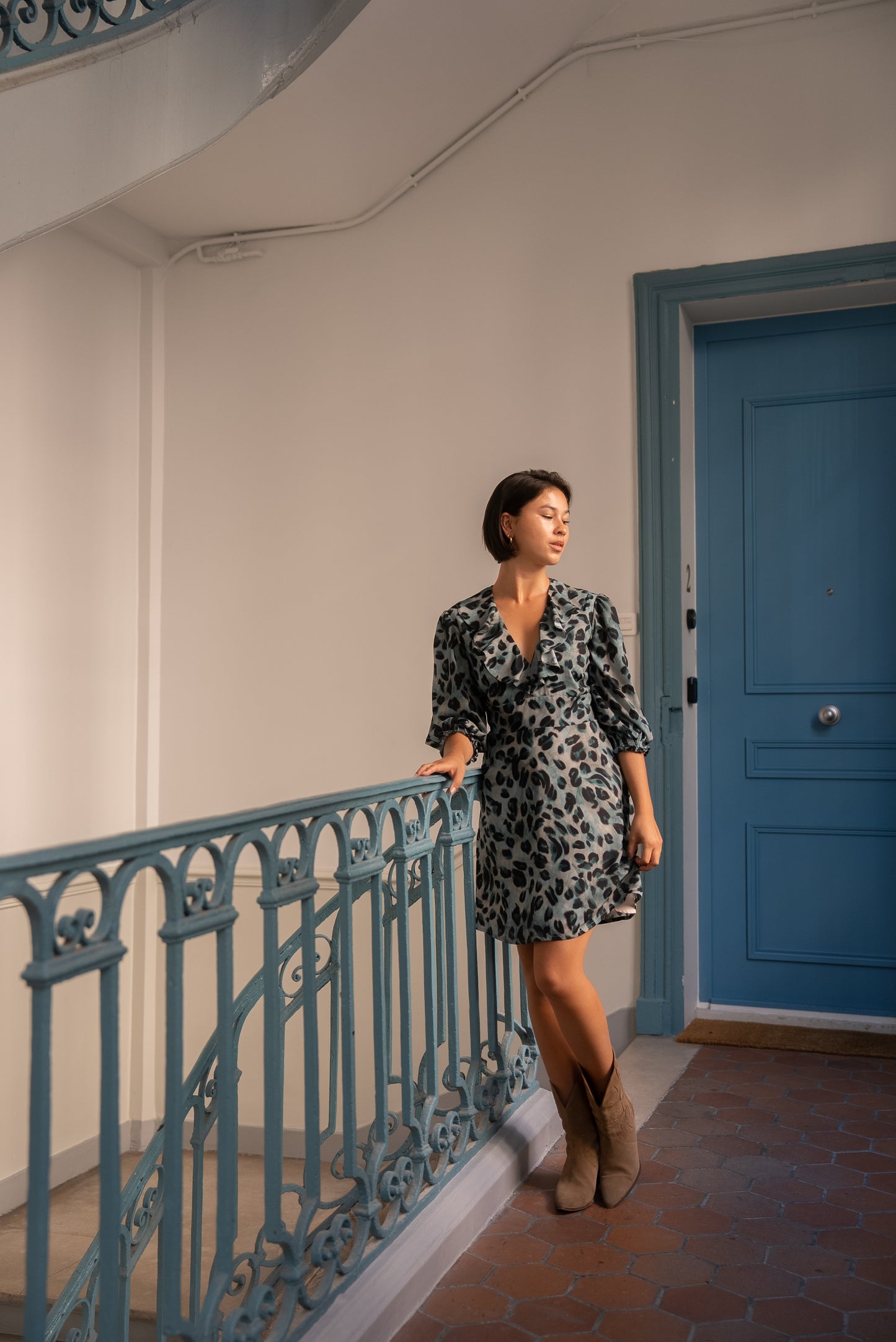Robe Perla léopard vert