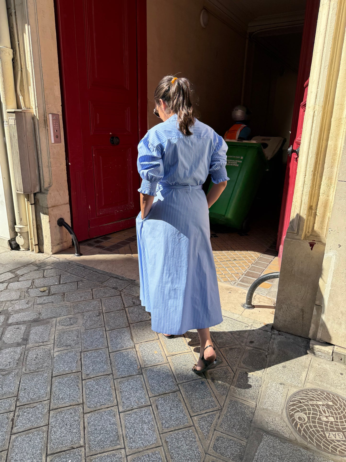 Robe MAE rayé ciel