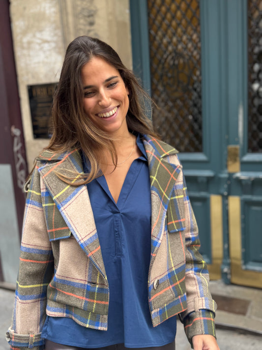 Veste Lauren Carreaux beige