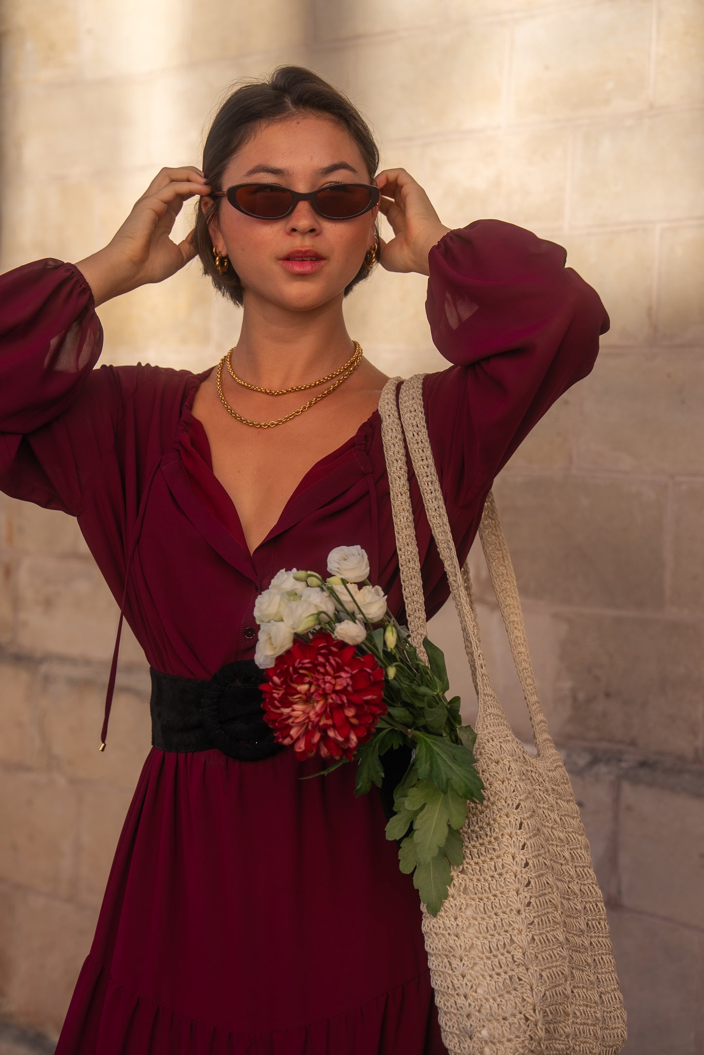 Robe JODIE lie de vin