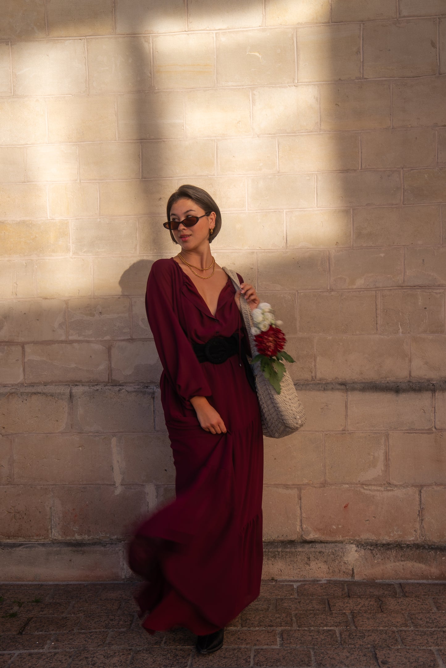 Robe JODIE lie de vin