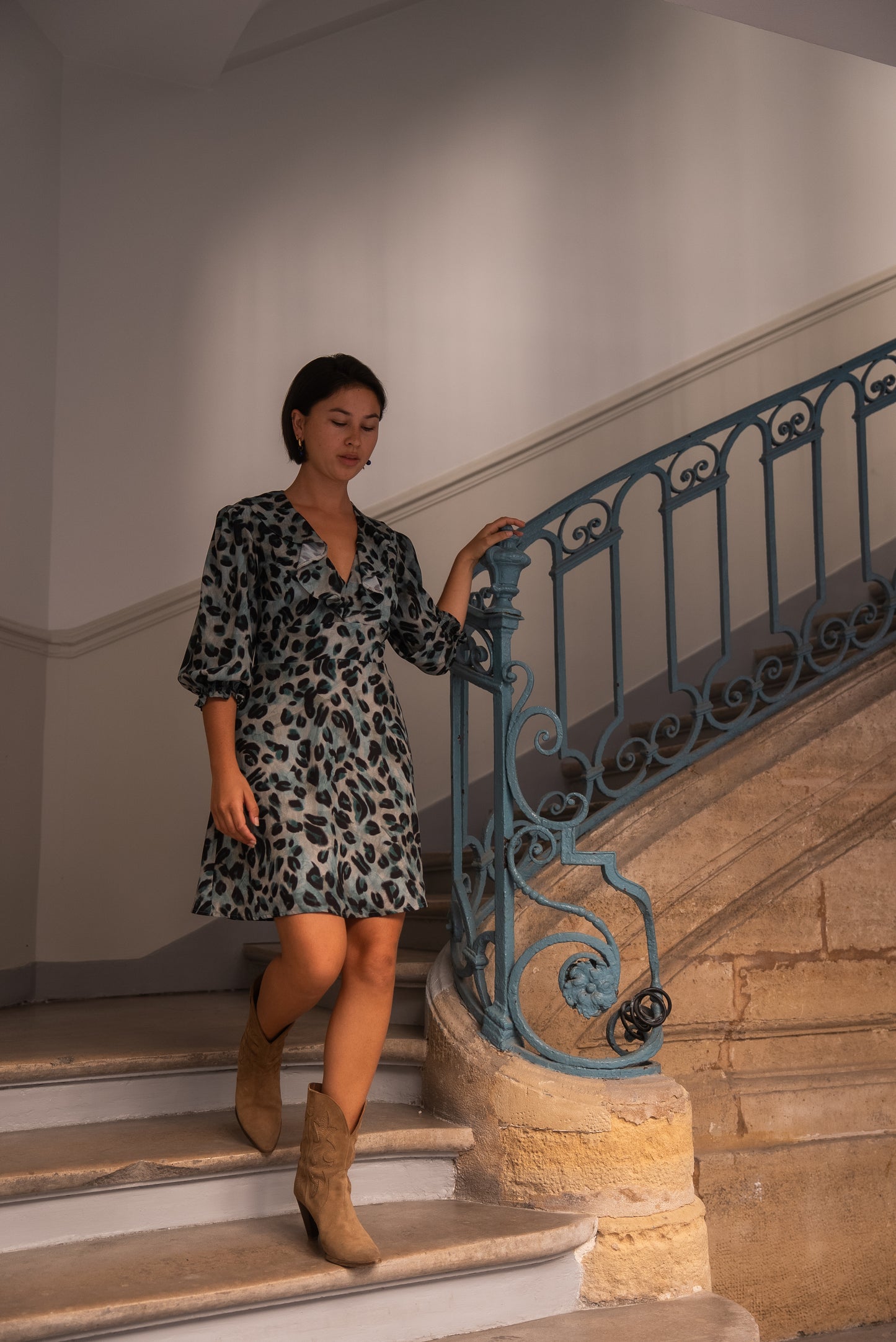 Robe Perla léopard vert