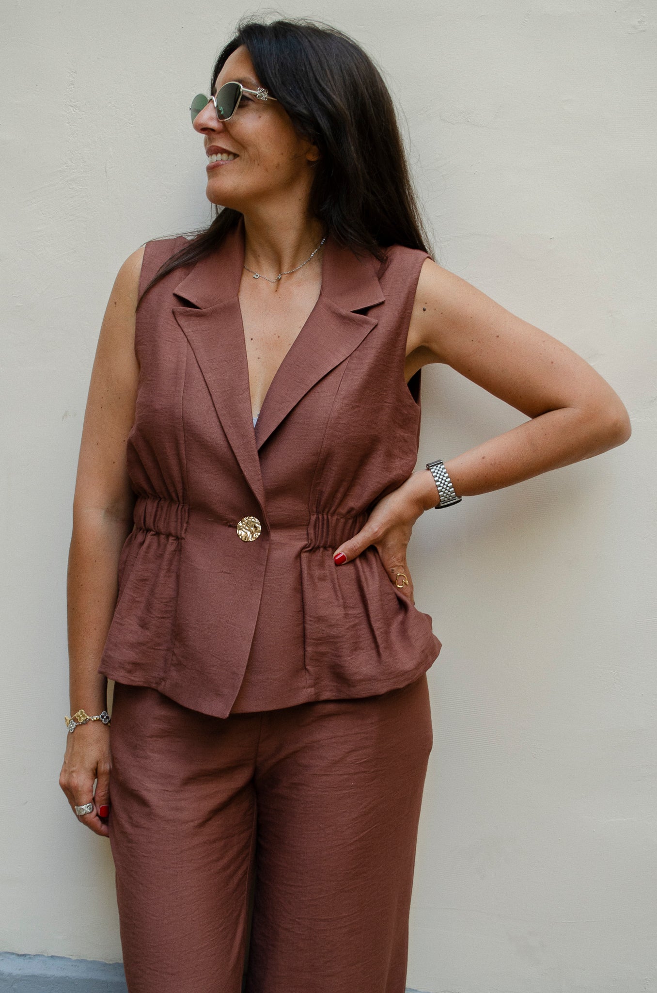 Veste sans manches BRUNE choco