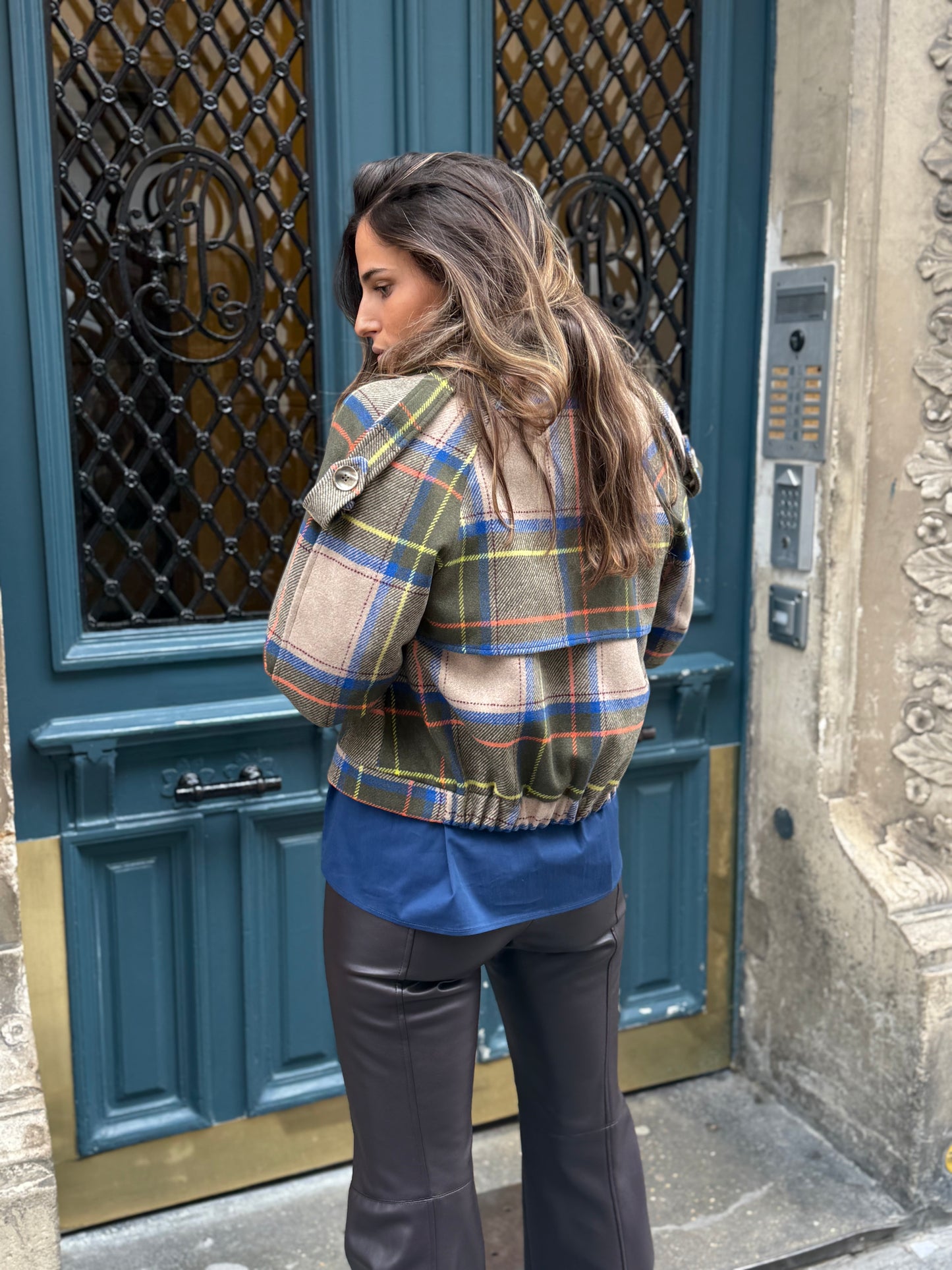 Veste Lauren Carreaux beige