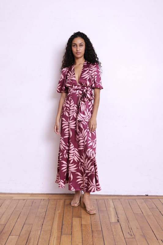 Robe EMMA palma lie de vin