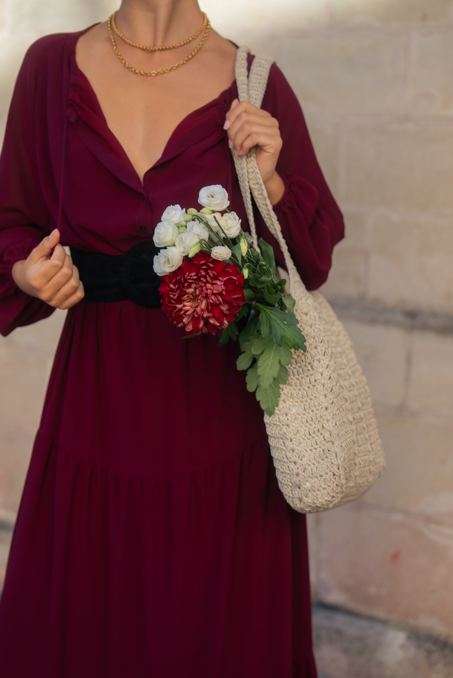 Robe JODIE lie de vin