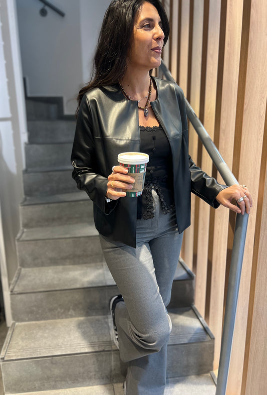 Veste PABLO similicuir noir