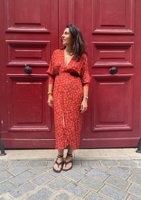 Robe ANTIBES print terra