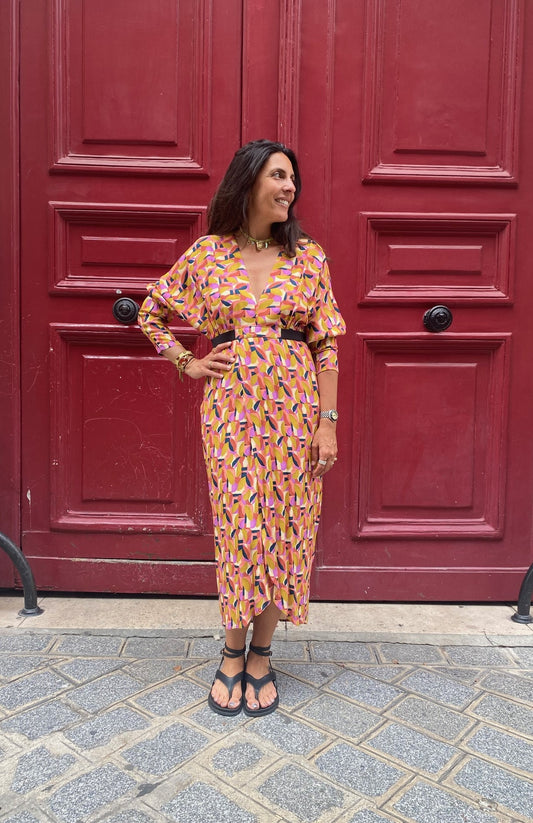 Robe ANTIBES print panama